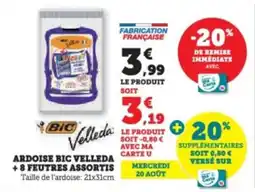 Super U Ardoise bic velleda carte u +8 feutres assortis offre