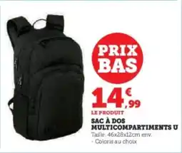 Super U Sac à dos multicompartiments u offre