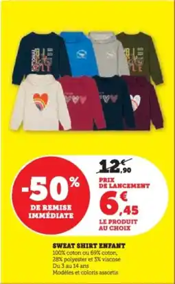 Super U Sweat shirt enfant offre