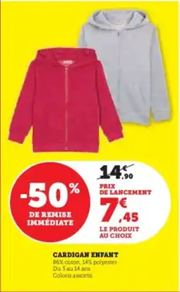 Super U Cardigan enfant offre