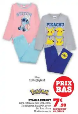 Super U Pyjama enfant offre