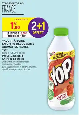 Intermarché Yaourt à boire en offre découverte aromatisé fraise yop offre