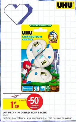 Intermarché Lot de 3 mini correcteurs sonic uhu offre