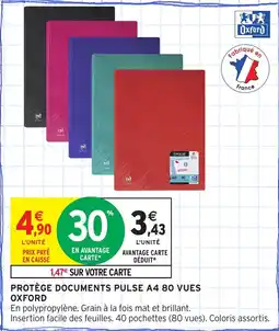 Intermarché Protège documents pulse a4 80 vues oxford offre