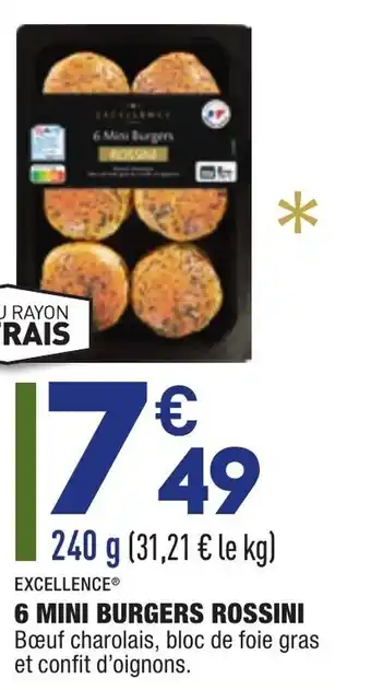 ALDI 6 Mini burgers rossini offre
