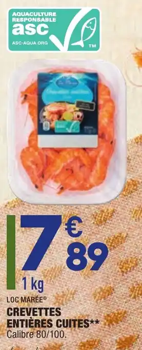 ALDI Crevettes entières cuites offre