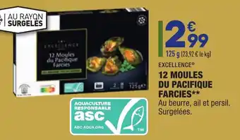 ALDI 12 Moules du pacifique farcies offre