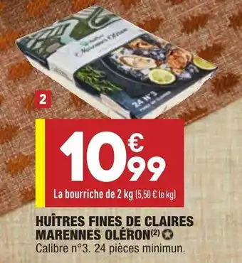 ALDI Huîtres fines de claires marennes oléron offre