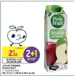 Intermarché JUS DE POMMES PLEIN FRUIT offre