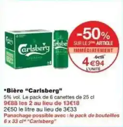 Monoprix Bière carlsberg offre