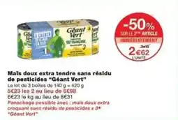 Monoprix Maïs doux extra tendre sans résidu de pesticides géant vert offre