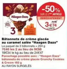 Monoprix Bâtonnets de crème glacée au caramel salée haagen dazs offre