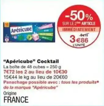 Monoprix Apéricube cocktail offre