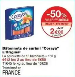 Monoprix Bâtonnets de surimi coraya l'original offre