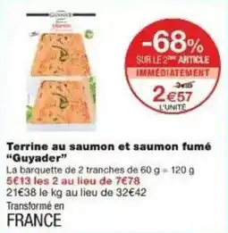 Monoprix Terrine au saumon et saumon fumé guyader offre