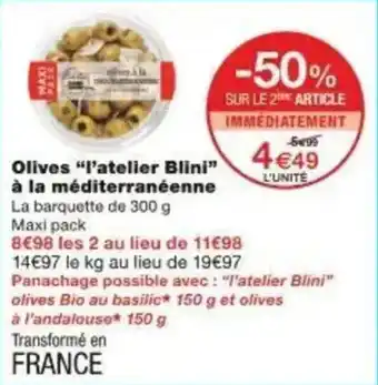 Monoprix Olives l'atelier blini à la méditerranéenne offre