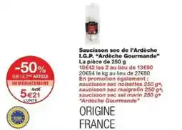 Monoprix Saucisson sec de l'ardèche i.g.p. ardèche gourmande offre