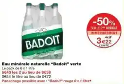 Monoprix Eau minérale naturelle badoit verte offre