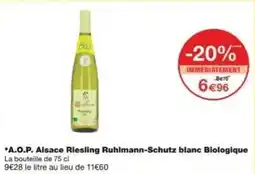 Monoprix A.o.p. alsace riesling ruhlmann-schutz blanc biologique offre