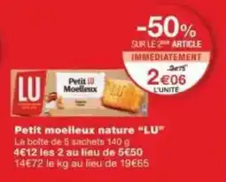 Monoprix Petit moelleux nature lu offre