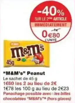 Monoprix M&m's peanut offre