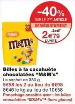 Monoprix Billes à la cacahuète chocolatées m&m's offre