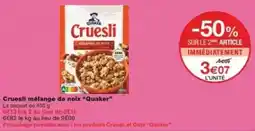 Monoprix Cruesli mélange de noix quaker offre