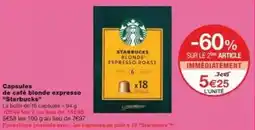 Monoprix Capsules de café blonde expresso starbucks offre