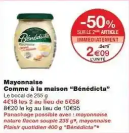 Monoprix Mayonnaise comme à la maison bénédicta offre