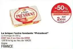 Monoprix La brique l'extra fondante président offre