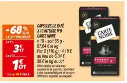 Netto Carte Noire Capsules de café Intense N°9 offre