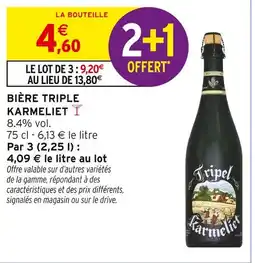 Intermarché Tripel Karmeliet Bière Triple Karmeliet offre