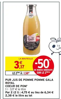 Intermarché COEUR DE POM' Pur jus de pomme pomme gala offre