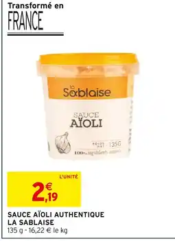 Intermarché La Sablaise Sauce Aïoli Authentique offre