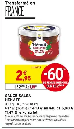 Intermarché Hénaff Sauce Apéro Salsa offre
