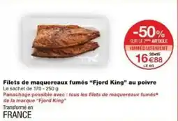 Monoprix Filets de maquereaux fumés fjord king au poivre offre