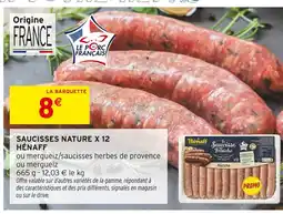 Intermarché Hénaff Saucisses nature x 12 offre