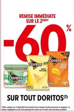 Intermarché Doritos -60 % de remise immédiate sur le 2ème paquet de tous les Doritos offre