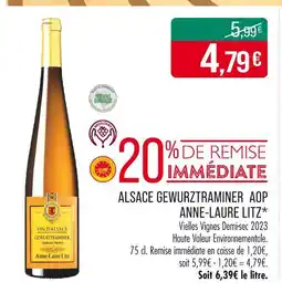 Match ANNE-LAURE LITZ Alsace gewurztraminer AOP offre