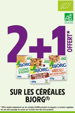 Intermarché BJORG 2+1 offert sur les céréales bjorg offre