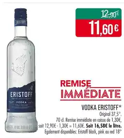 Match Eristoff Vodka offre