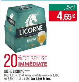 Match Licorne Bière offre