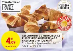 Intermarché CHARENTES POITOU Assortiment de viennoiseries pur beurre au beurre aop offre