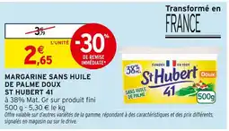 Intermarché ST HUBERT 41 Margarine sans huile de palme doux offre