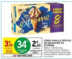 Intermarché Nestlé Cônes vanille pépites de nougatine x8 extrême offre