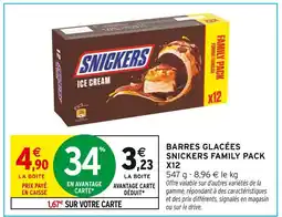 Intermarché Snickers Barres glacées Snickers Family Pack x12 offre