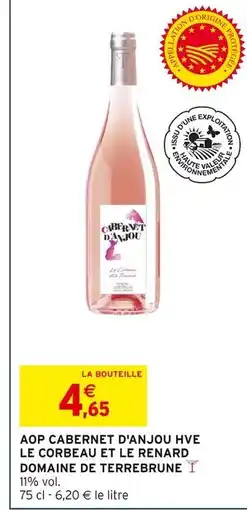Intermarché Domaine de Terrebrune Aop cabernet d'anjou hve le corbeau et le renard offre