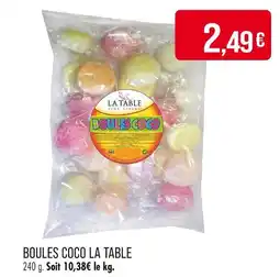 Match Boules coco la table offre