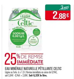 Match Celtic Eau minérale naturelle pétillante offre