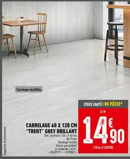 Batkor Carrelage 60 x 120 cm Trent Grey Brillant offre